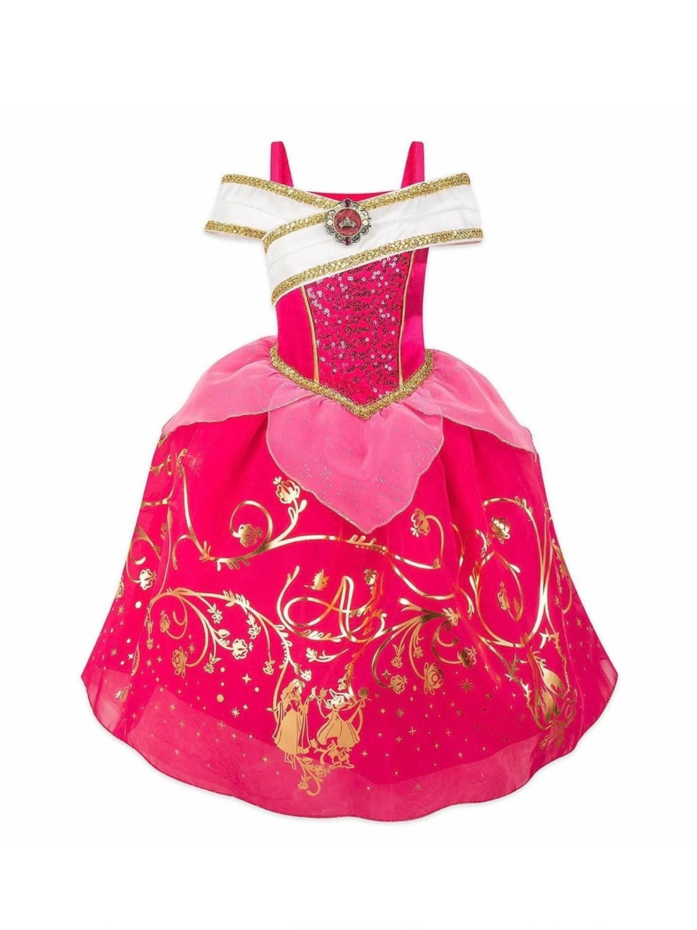 Disney Store Aurora Sleeping Beauty Pink Fancy Costume Dress Halloween Size 4